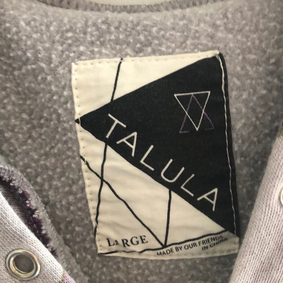 Large Grey and Purple Floral ZipUp Talula Hoodie - Picture 2 of 5